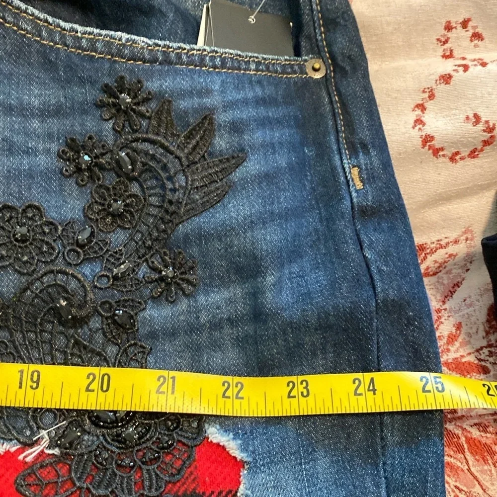 Plus Size Authentic Ralph Lauren Denim Patchwork Jeans - Picture 10 of 14